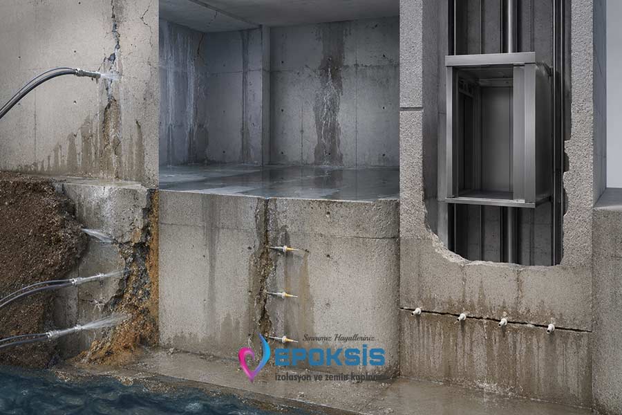 Aktif ve Basınçlı Su Sızıntıları, Bodrum Kat ve Perde Beton Sızıntıları - Epoksis